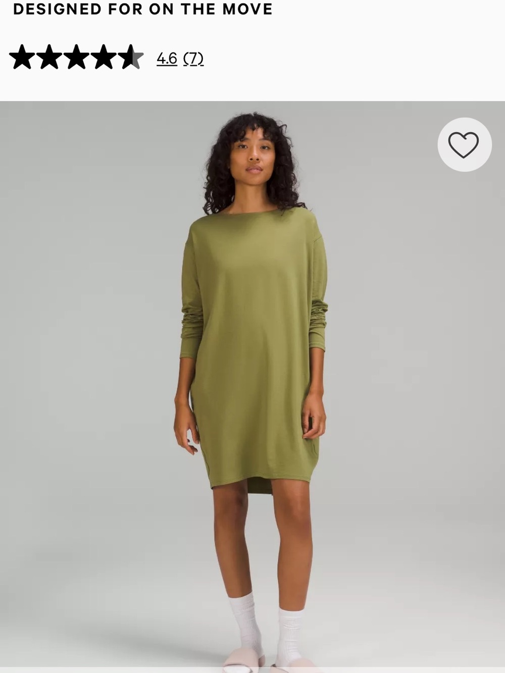 lululemon athletica Olive Green Long Sleeve Shift Dress
